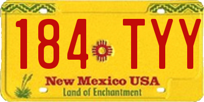 NM license plate 184TYY