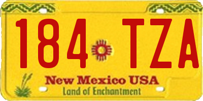 NM license plate 184TZA