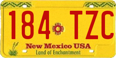 NM license plate 184TZC