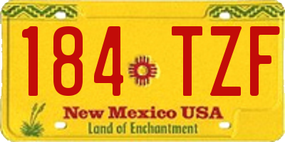 NM license plate 184TZF