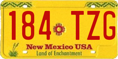 NM license plate 184TZG