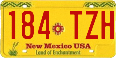 NM license plate 184TZH