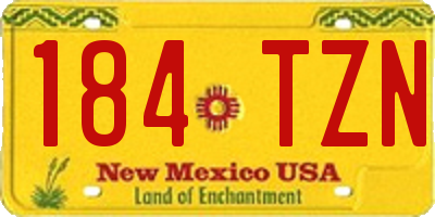 NM license plate 184TZN