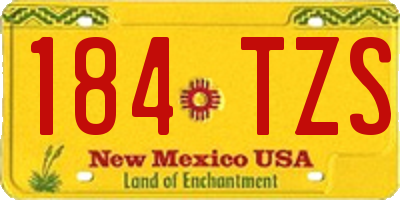 NM license plate 184TZS