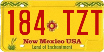 NM license plate 184TZT