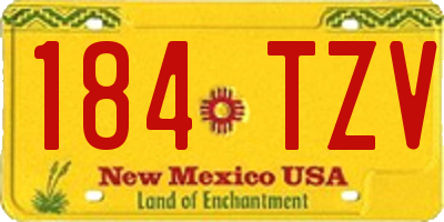 NM license plate 184TZV