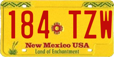 NM license plate 184TZW