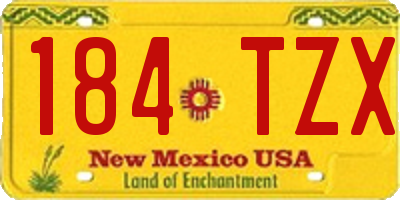 NM license plate 184TZX