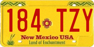 NM license plate 184TZY