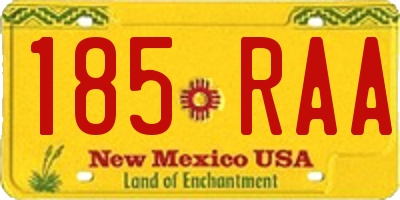 NM license plate 185RAA