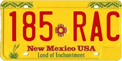 NM license plate 185RAC