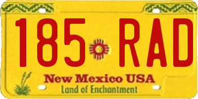 NM license plate 185RAD