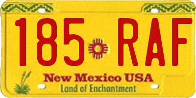 NM license plate 185RAF