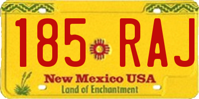 NM license plate 185RAJ