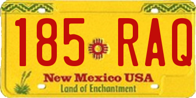 NM license plate 185RAQ
