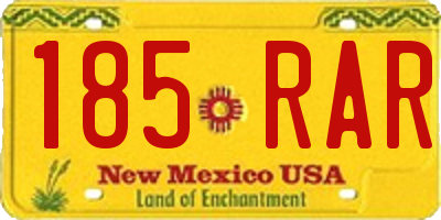NM license plate 185RAR