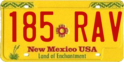 NM license plate 185RAV