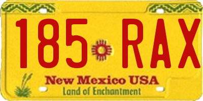 NM license plate 185RAX