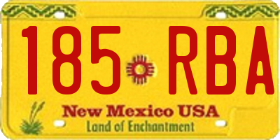 NM license plate 185RBA