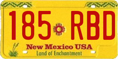 NM license plate 185RBD
