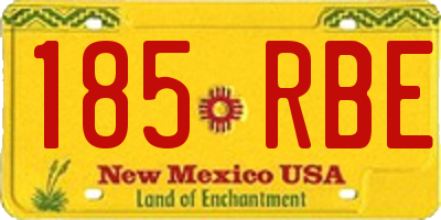 NM license plate 185RBE