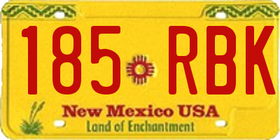 NM license plate 185RBK