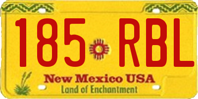 NM license plate 185RBL