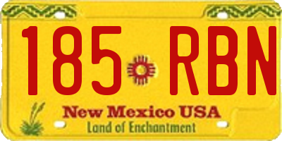 NM license plate 185RBN