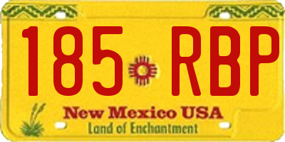 NM license plate 185RBP