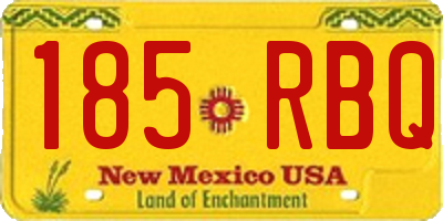 NM license plate 185RBQ