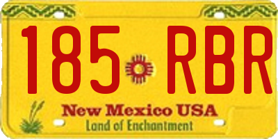 NM license plate 185RBR