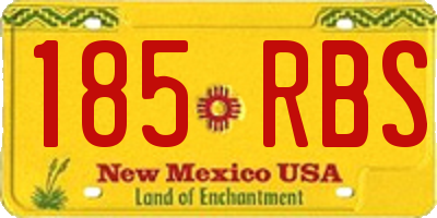NM license plate 185RBS