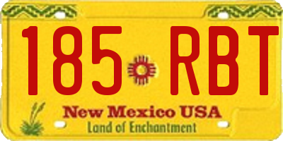 NM license plate 185RBT