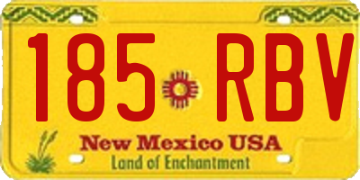 NM license plate 185RBV