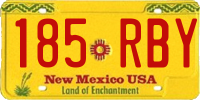NM license plate 185RBY