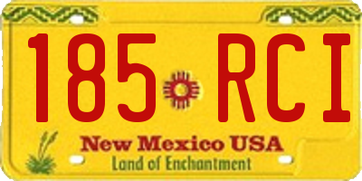 NM license plate 185RCI