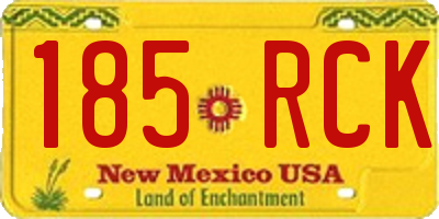 NM license plate 185RCK