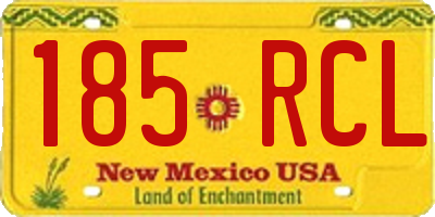 NM license plate 185RCL