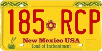 NM license plate 185RCP