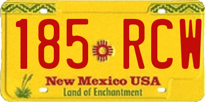 NM license plate 185RCW