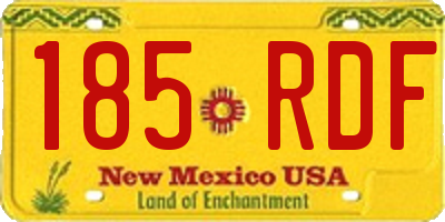 NM license plate 185RDF