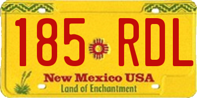 NM license plate 185RDL