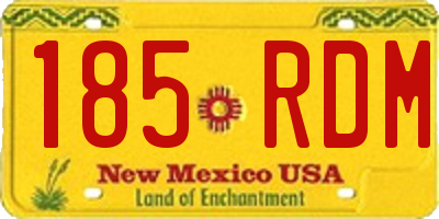 NM license plate 185RDM