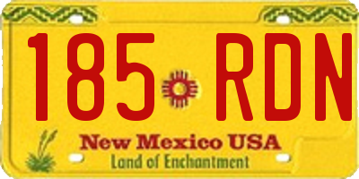 NM license plate 185RDN