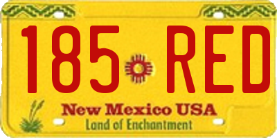NM license plate 185RED