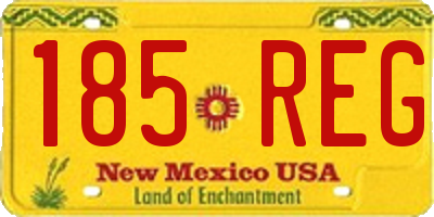 NM license plate 185REG