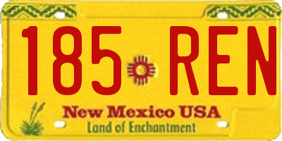NM license plate 185REN