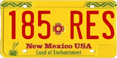 NM license plate 185RES