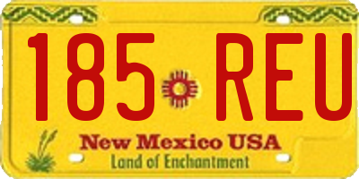 NM license plate 185REU