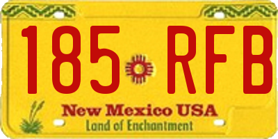 NM license plate 185RFB